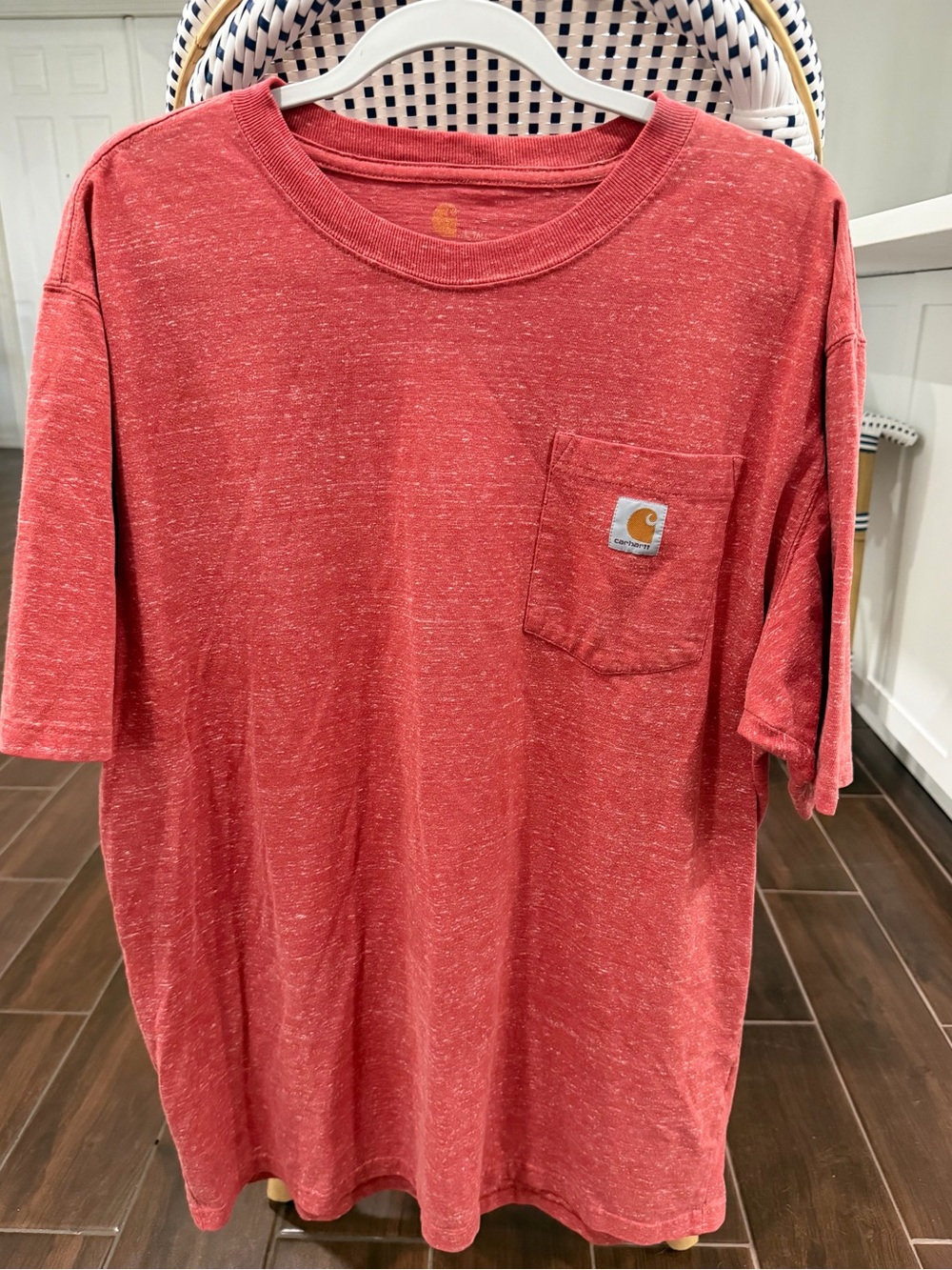 Carhartt K87 Men's Large Tall Heather Red Heavyweight Pocket T-Shirt Loose Fit